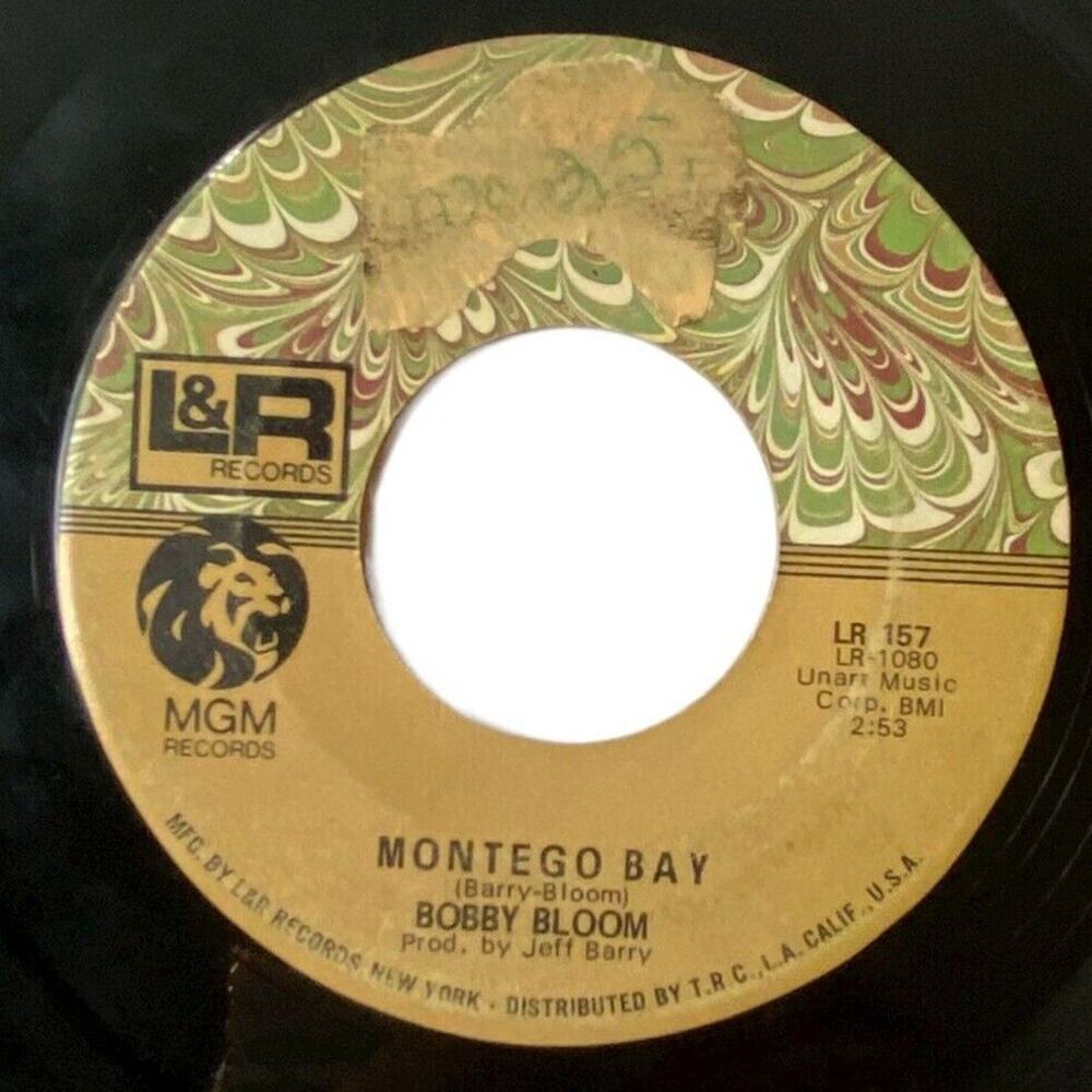 Bobby Bloom Montego Bay/Try A Little Harder 7" Vinyl 1970 L&R Records Reggae